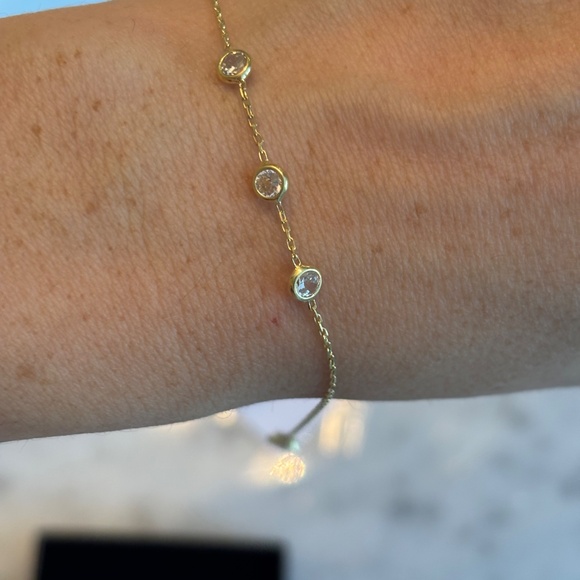 14k and lab diamond bracelet - Picture 2 of 9